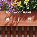 Outsunny Wall-mounted Wooden Garden Planters with Trellis, Drainage Holes and 3 Planter Boxes for Patio, Brown - 8