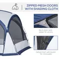 Outsunny Dome Tent for 6-8 Person, Camping Tent with 4 Zipped Mesh Doors, Removable Oxford Cloth, Lamp Hook, Portable Carry Bag, White and Blue - 5