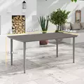 Outsunny Garden Table, Outdoor Dining Table for 6 People, 160 x 90 x 74 cm, with Rust Resistant Metal Frame, WPC Top, for Balcony, Terrace, Dark Grey - 3