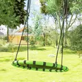AIYAPLAY 100cm Diameter Kid Nest Swing Seat with Height Adjustable Ropes for Outdoor, Indoor, Black/Green - 8