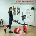 SPORTNOW Five-in-one Foldable Exercise Bike, Stationary Bike with Arm Workout Bands, LDC Monitor, Phone Holder, Red - 8