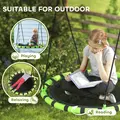 AIYAPLAY 100cm Diameter Kid Nest Swing Seat with Height Adjustable Ropes for Outdoor, Indoor, Black/Green - 6