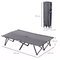 Outsunny Double Camping Cot Bed, with Bag - Grey - 3