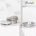 PawHut Stainless Steel Litter Box with Lid, High Wall Sided Enclosure, Pedal, Scoop, Non-Sticky, Anti-Leakage, Easy Cleaning - 3