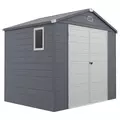 Outsunny 7.9ft x 6.2ft Aluminium Frame and Plastic Wall Shed, with Foundation - Grey - 1
