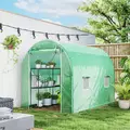 Outsunny 300 x 195cm Walk-In Tunnel Greenhouse - Green - 2