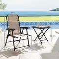 Outsunny Three-Piece Garden Table and Chair Set - Khaki - 3