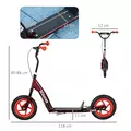AIYAPLAY Kids Scooter with Adjustable Handlebar, Children's Kick Scooter with Non-slip Footplate, Rear Brake, Kickstand, Red - 3