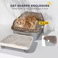 PawHut Stainless Steel Litter Box with Lid, High Wall Sided Enclosure, Pedal, Scoop, Non-Sticky, Anti-Leakage, Easy Cleaning - 4