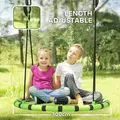 AIYAPLAY 100cm Diameter Kid Nest Swing Seat with Height Adjustable Ropes for Outdoor, Indoor, Black/Green - 5