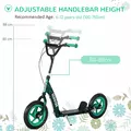 AIYAPLAY Kids Scooter with Adjustable Handlebar, Children's Kick Scooter with Non-slip Footplate, Rear Brake, Kickstand, Green - 4