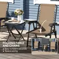 Outsunny Three-Piece Garden Table and Chair Set - Khaki - 5