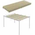 Outsunny Retractable Pergola Cover, 3.5 x 2.6 m Replacement Canopy Fabric for 4 x 3 m Frame, Roof Top Only, Beige - 1