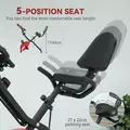 SPORTNOW Five-in-one Foldable Exercise Bike, Stationary Bike with Arm Workout Bands, LDC Monitor, Phone Holder, Red - 6