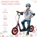 AIYAPLAY Kids Scooter with Adjustable Handlebar, Children's Kick Scooter with Non-slip Footplate, Rear Brake, Kickstand, Red - 7