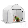 Outsunny 150 x 148cm Pop-Up Greenhouse - White - 1
