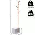 HOMCOM 180 cm Hallway Coat Rack Storage Bench Tree Hat Hanger Entryway Stand Garment Organiser Bedroom Living Room - 3