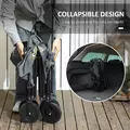 Outsunny 120L Festival Trolley on Wheels, Folding & Compact Camping Trolley Cart with Adjustable Handle for Garden, Beach, Fishing, Grey - 6