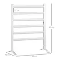 HOMCOM Electric Towel Warmer, 6 Bar Aluminum Heated Towel Rail, Wall Mounted & Free Standing Towel Drying Rack for Bathroom, Plug-in, Silver - 3
