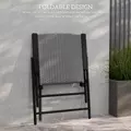 Outsunny Set of Two Folding Rattan Seat Chairs - Grey - 6