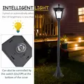 Outsunny Outdoor Garden Solar Post Lamp Sensor Dimmable LED Lantern Bollard Pathway 1.6M Tall – Black - 5