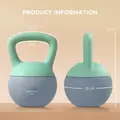 SPORTNOW 6KG Soft Kettlebell, Kettlebell with Non-Slip Handle for Home Gym, Weight Lifting, Strength Training, Green/Grey - 3