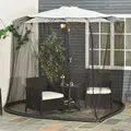 Outsunny 2.3m Umbrella Table Screen Outdoor Patio Cover Mosquito Insect Net Zipped Door - 2