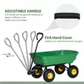 Outsunny 75 Litre Large Garden Cart, Tipping Wheelbarrows Heavy Duty Garden Dump Trolley 200kg Capacity for Festivals, Tools, Plants, Logs - Green - 6
