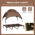 PawHut Raised Dog Bed Waterproof Elevated Pet Cot with Breathable Mesh UV Protection Canopy Brown, for XL Dogs, 122 x 92 x 108cm - 6