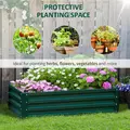 Outsunny Raised Beds for Garden, Galvanized Outdoor Planters, for Herbs and Vegetables, Use for Patio, Backyard, Balcony, Green - 6