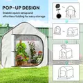 Outsunny 150 x 148cm Pop-Up Greenhouse - White - 4