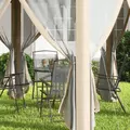 Outsunny Hexagon Pop Up Gazebo Outdoor Patio Gazebo Double Roof Instant Shelter with Netting, 3 x 4m, Khaki - 9
