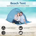 Outsunny 2-3 Person Pop up Beach Tent Hiking UV 30+ Protection Patio Sun Shelter (Blue) - 4