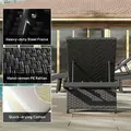 Outsunny Outdoor PE Rattan Sun Lounger, Folding Wicker Garden Lounger Recliner with 4-Level Adjustable Backrest, Rolling Sunbed Lounge Chair with Wheels, Non-Slip Legs for Balcony, Beach, Black - 8
