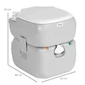 Outsunny Portable Toilet for Adults, 22L Camping Toilet with Seat, Lid and Anti-Leak Handle Pump, Outdoor Travel Toilet with Detachable Tanks for Camping, Boating, Hiking, Travel, RV, Grey - 3