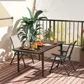 Outsunny Set of Two Folding Outdoor Chairs - Black/Grey - 8