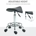 HOMCOM Salon Saddle Stool, Rolling Saddle Chair for Massage, Spa, Clinic, Beauty, Hairdressing and Tattoo, Black - 4