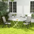 Outsunny Set of Two Folding Outdoor Chairs - Black/Grey - 9