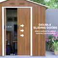 Outsunny 6.5 x 3.5ft Metal Garden Storage Shed - Brown Wood Effect - 5