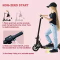 SPORTNOW Folding Electric Scooter for Kids, with Dual Brakes, Front Suspension, LED Colourful Lights, Black - 4