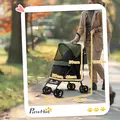 PawHut Foldable Dog Stroller, Lightweight Dog Pram w/ Shoulder Strap, Storage Bag, Cup Holder, Dark Green - 3