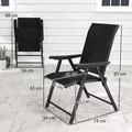 Outsunny Set of Two Folding Outdoor Chairs - Black - 3
