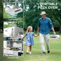Outsunny 8 in Portable Stainless Steel BBQ Grill Top Pizza Oven with Built-in Thermometer and Viewing Window for Gas and Charcoal BBQ Grills, Includes Carry Handles, Pizza Stone and Peel, Silver Tone - 6