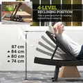 Outsunny Outdoor PE Rattan Sun Lounger, Folding Wicker Garden Lounger Recliner with 4-Level Adjustable Backrest, Rolling Sunbed Lounge Chair with Wheels, Non-Slip Legs for Balcony, Beach, Black - 5