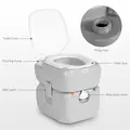 Outsunny Portable Toilet for Adults, 22L Camping Toilet with Seat, Lid and Anti-Leak Handle Pump, Outdoor Travel Toilet with Detachable Tanks for Camping, Boating, Hiking, Travel, RV, Grey - 8