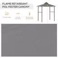 Outsunny 2.5M (8ft) New Double-Tier BBQ Gazebo Grill Canopy Barbecue Tent Shelter Patio Deck Cover - Grey - 6