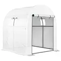 Outsunny 180 x 180cm Walk-In Polytunnel Greenhouse - White - 1
