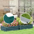Outsunny Set of Two 100 x 60cm Steel Planter Boxes -Green - 6