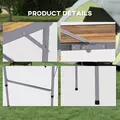 Outsunny 3ft Folding Camping Table Height Adjustable Aluminium Outdoor Garden Party Picnic BBQ Trestle Table Field Kitchen - 5