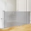 PawHut Retractable Stair Gate Extends Up to 180 cm Wide, Dog Gate for Doorways, Stairways, Hallways, Grey - 3
